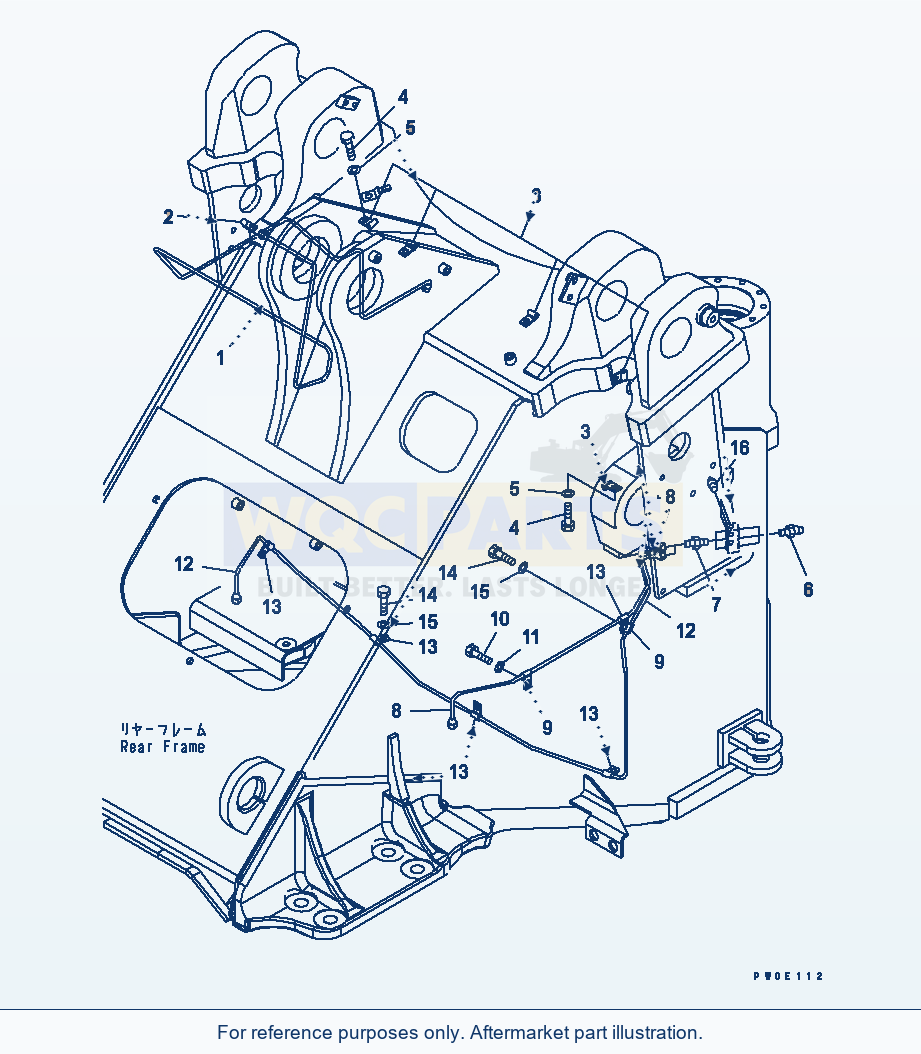 Komatsu WA380-5-TN Remote Grease (Front Tube) parts diagram