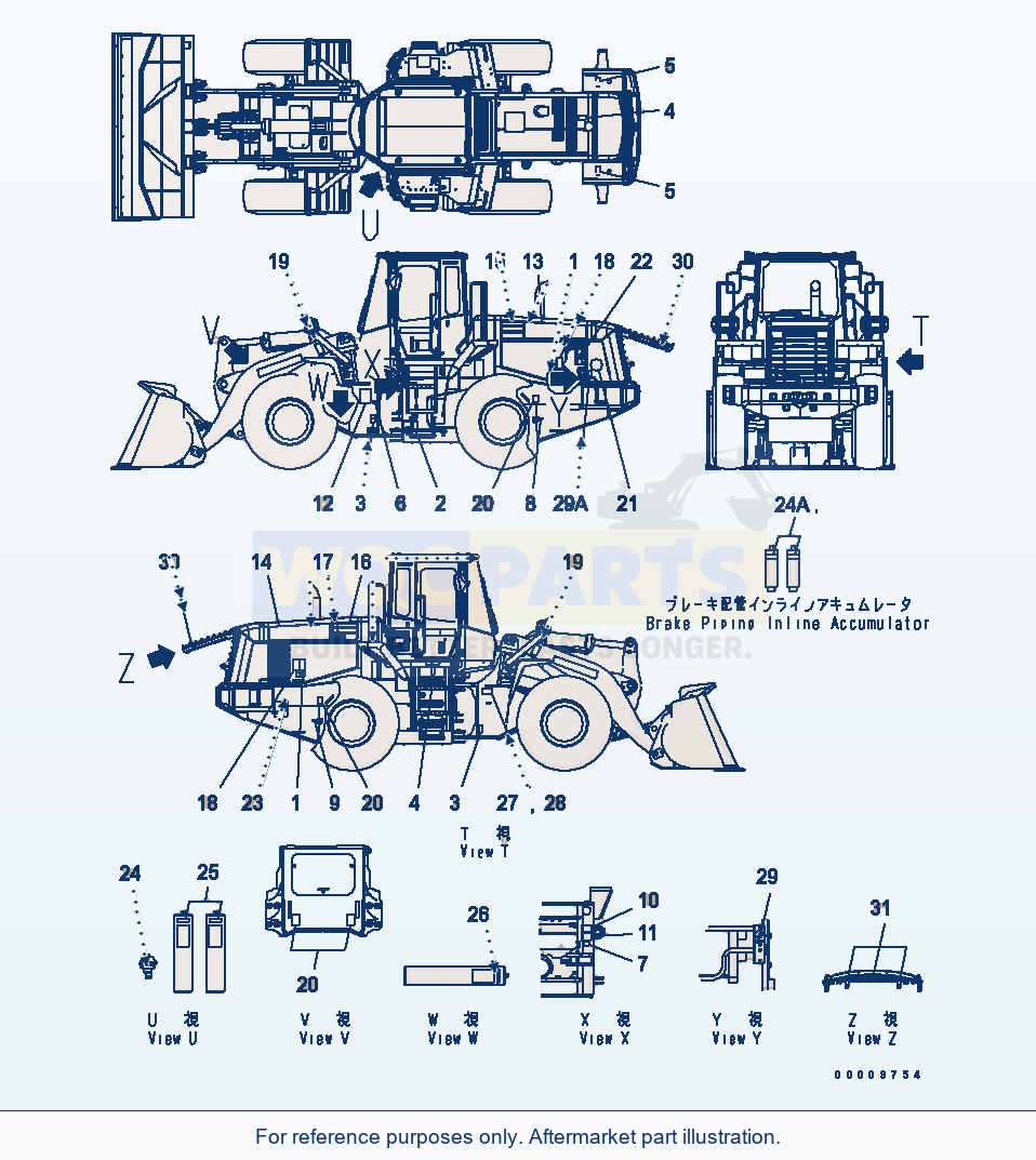Komatsu WA380-5-TN Marks And Plates (For Tunnel Spec.) parts diagram