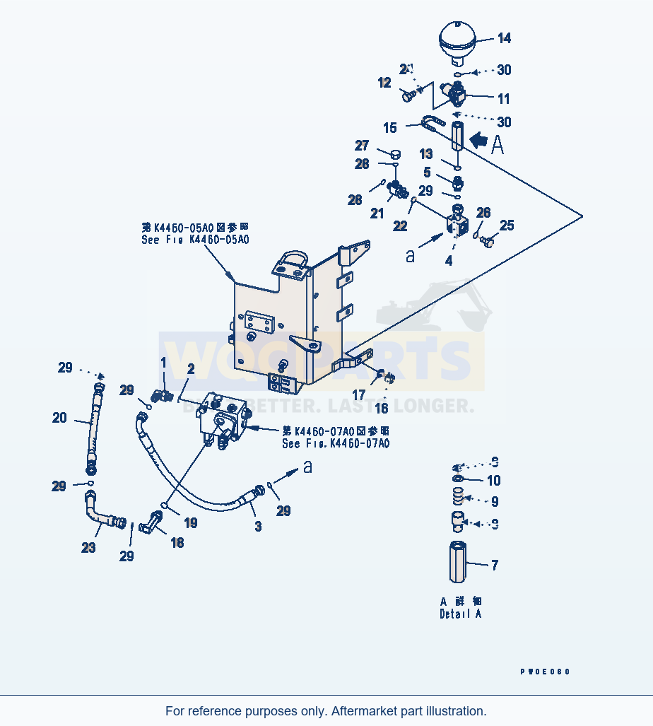 Komatsu WA380-5-TN Brake Control (Steering P.P.C. Piping) parts diagram