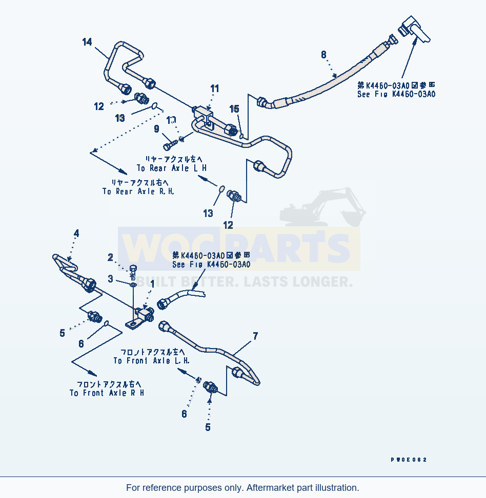 Komatsu WA380-5-TN Brake Piping parts diagram