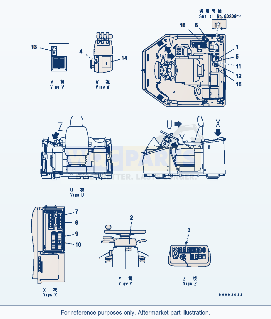 Komatsu WA380-5-TN Floor Decal (Tunnel Spec.)(#60173-) parts diagram
