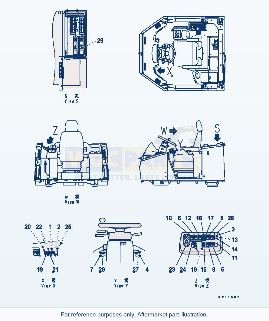 Komatsu WA380-5-TN Floor Frame (Decal) (For Tunnel Spec.) parts diagram