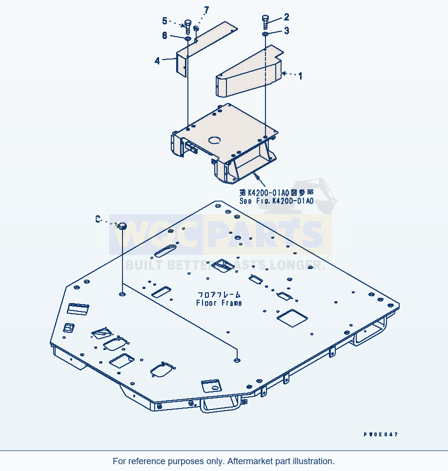 Komatsu WA380-5-TN Floor Frame (Floor Cover) parts diagram