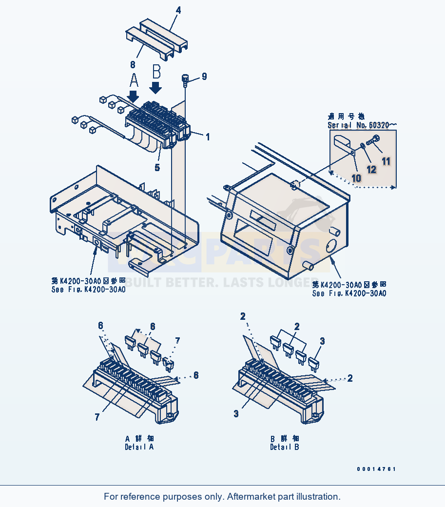 Komatsu WA380-5-TN Floor Frame (Fuse) parts diagram