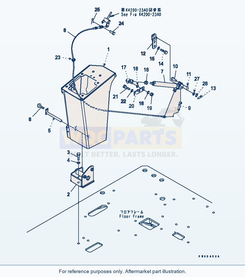 Komatsu WA380-5-TN Floor Frame (Loader Control) (Tilt Stand) parts diagram