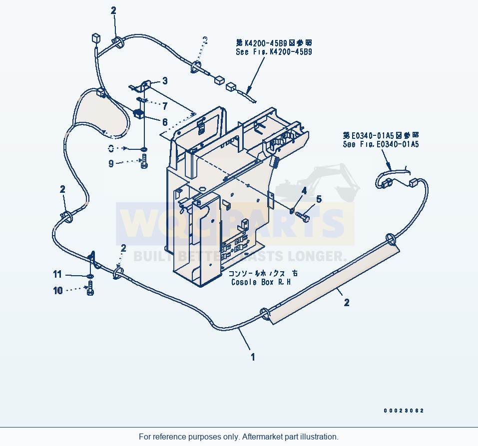 Komatsu WA380-5-TN Rotating Lamp Harness parts diagram