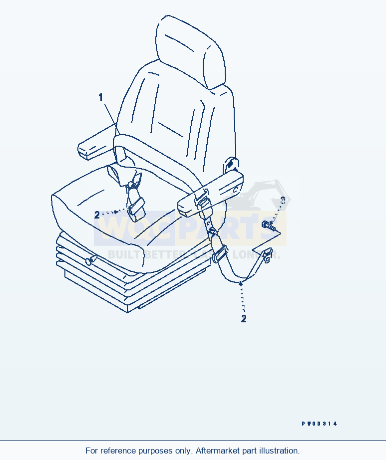 Komatsu WA380-5-TN Seat Belt (56 mm) (Kab) parts diagram