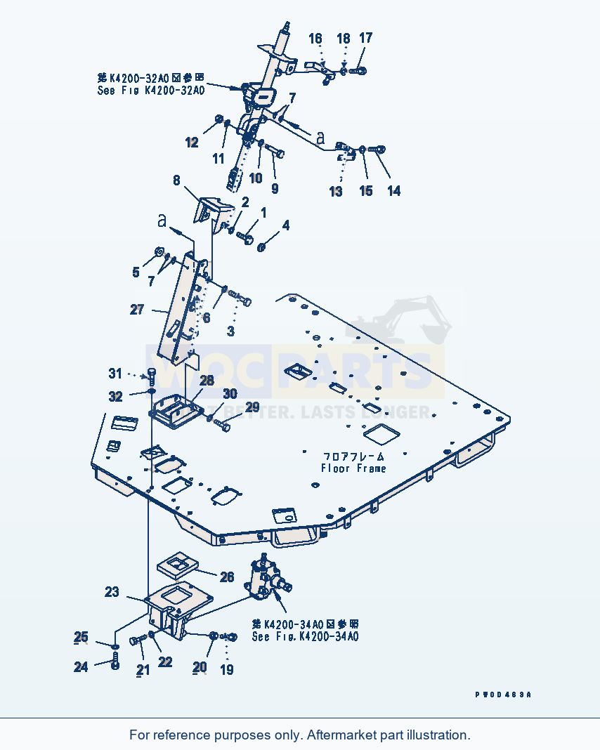 Komatsu WA380-5-TN Steering Wheel And Column (Mounting) parts diagram