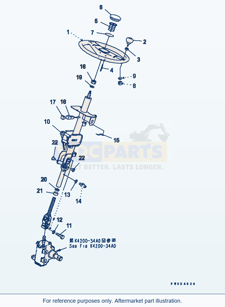 Komatsu WA380-5-TN Steering Wheel And Column (Wheel And Column) parts diagram