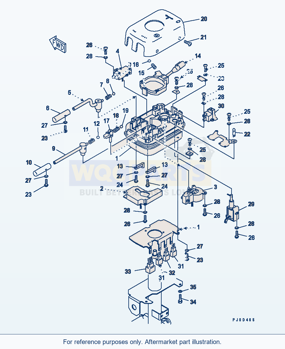 Komatsu WA380-5-TN Transmission Control Switch parts diagram