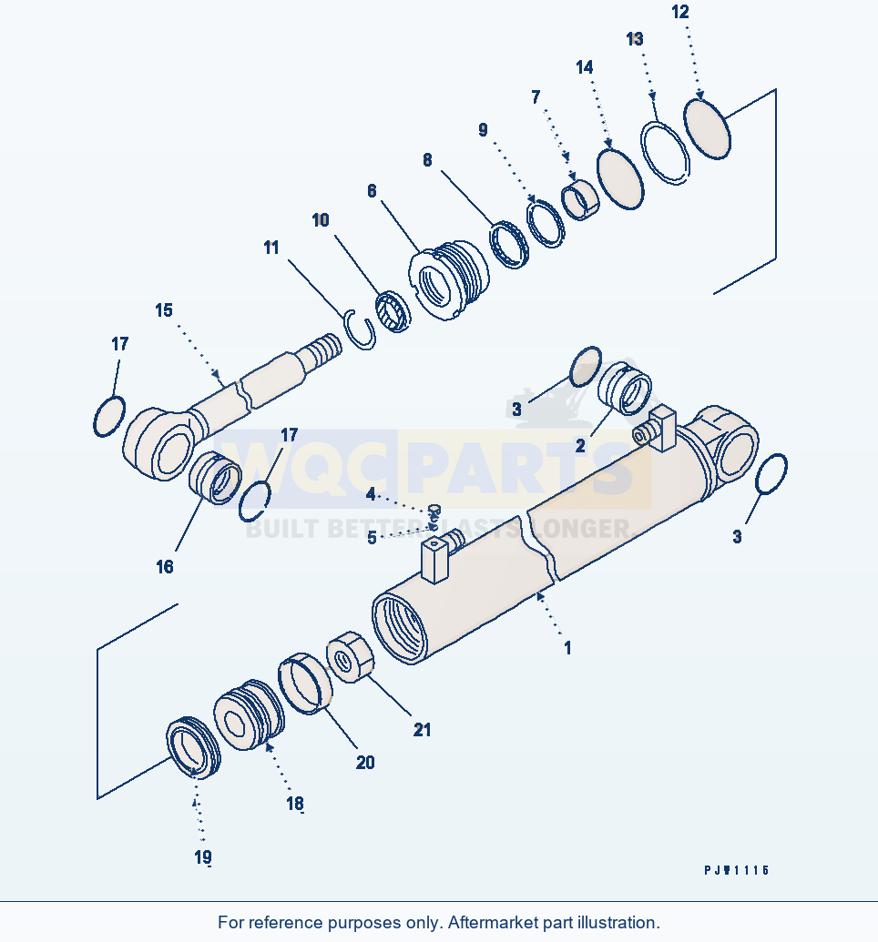 Komatsu WA380-5-TN Steering Cylinder (Inner Parts) parts diagram