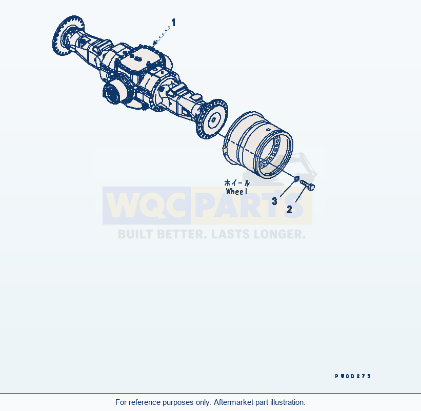 Komatsu WA380-5-TN Rear Axle Mounting parts diagram