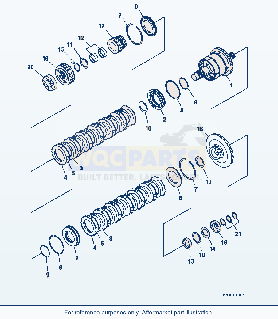 Komatsu WA380-5-TN Transmission (1St And 4Th Clutch) parts diagram