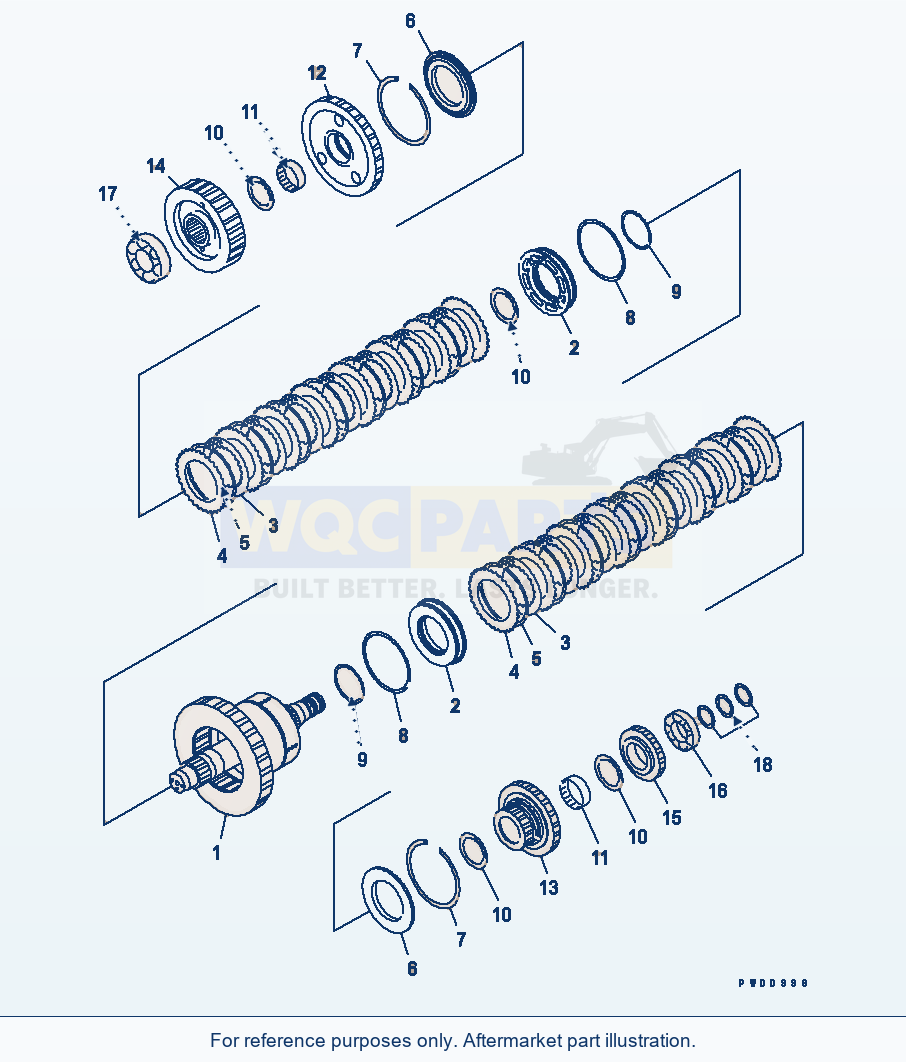 Komatsu WA380-5-TN Transmission (2Nd And 3Rd Clutch) parts diagram