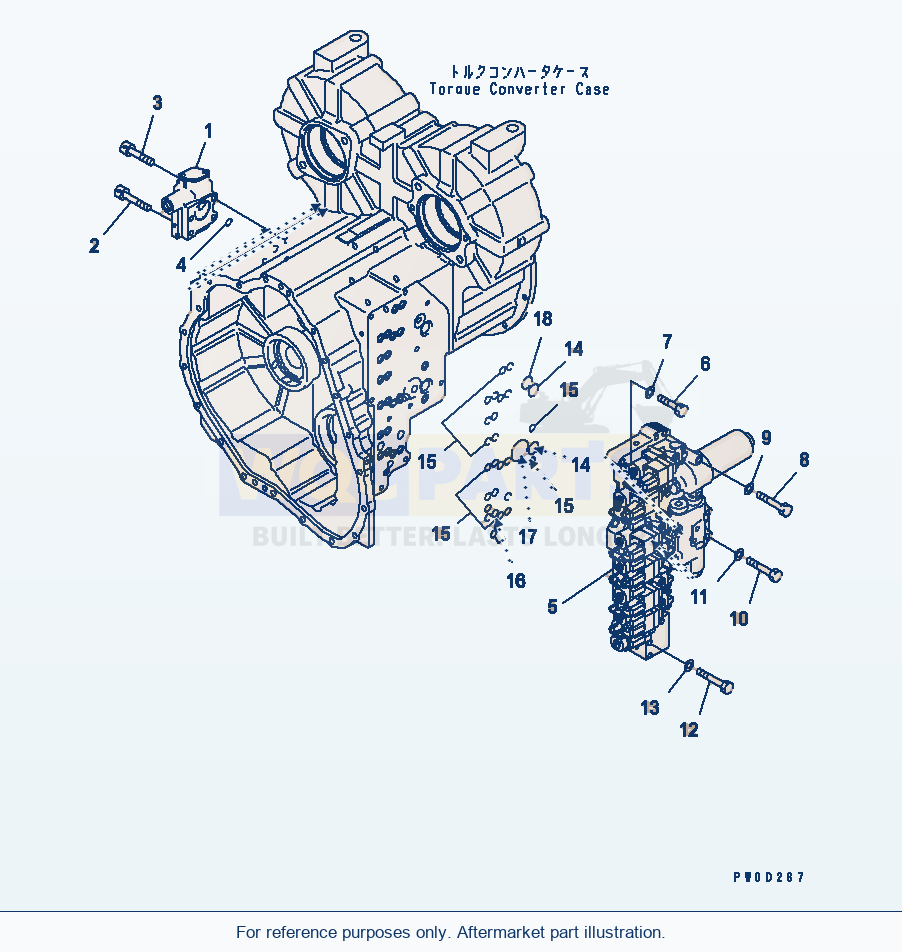 Komatsu WA380-5-TN Transmission (Control Valve And Mounting) parts diagram