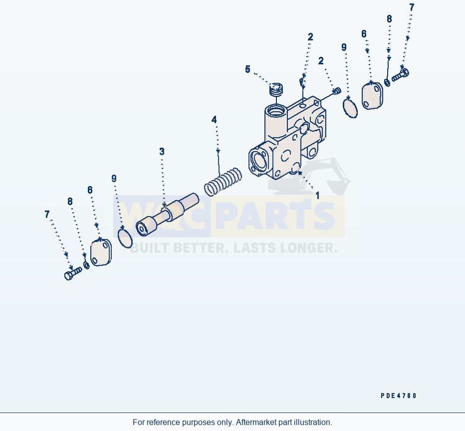 Komatsu WA380-5-TN Transmission Flow Control Valve parts diagram