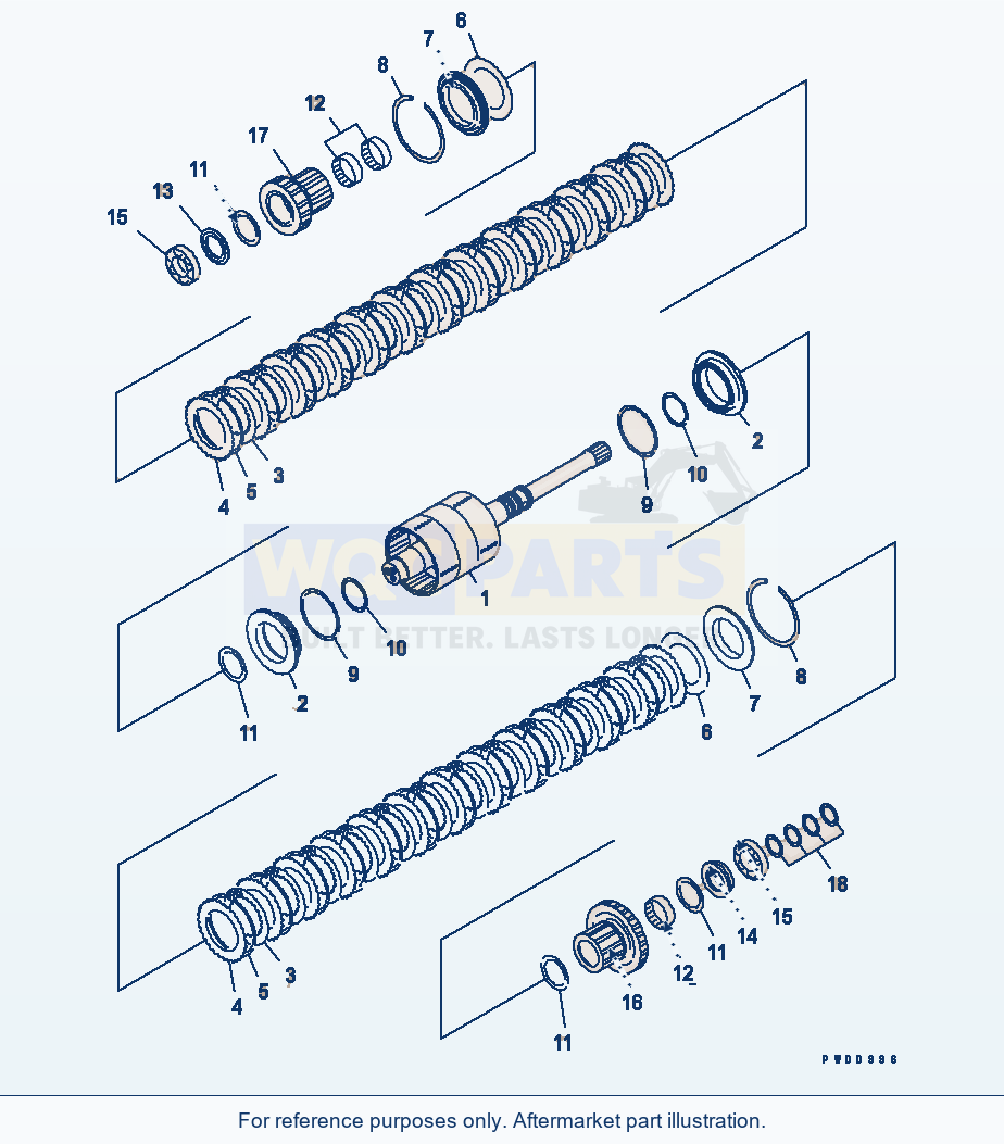 Komatsu WA380-5-TN Transmission (Forward And Reverse Clutch) parts diagram