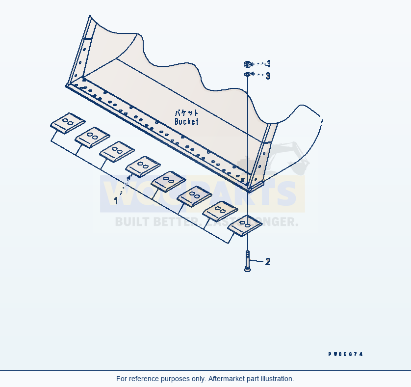 Komatsu WA380-5-TN Bolt On Cutting Edge (For Segument) parts diagram