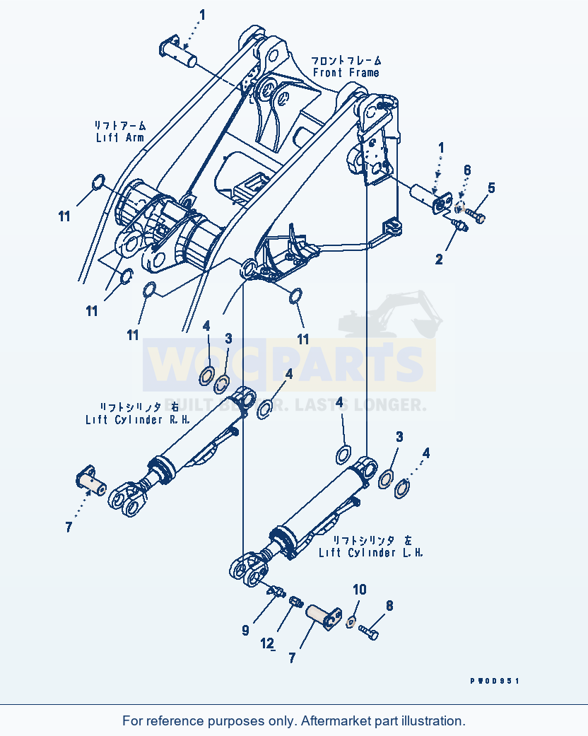 Komatsu WA380-5-TN Lift Cylinder (Pin) parts diagram