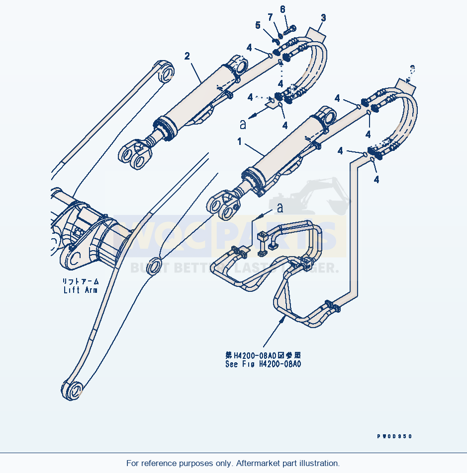 Komatsu WA380-5-TN Lift Cylinder parts diagram