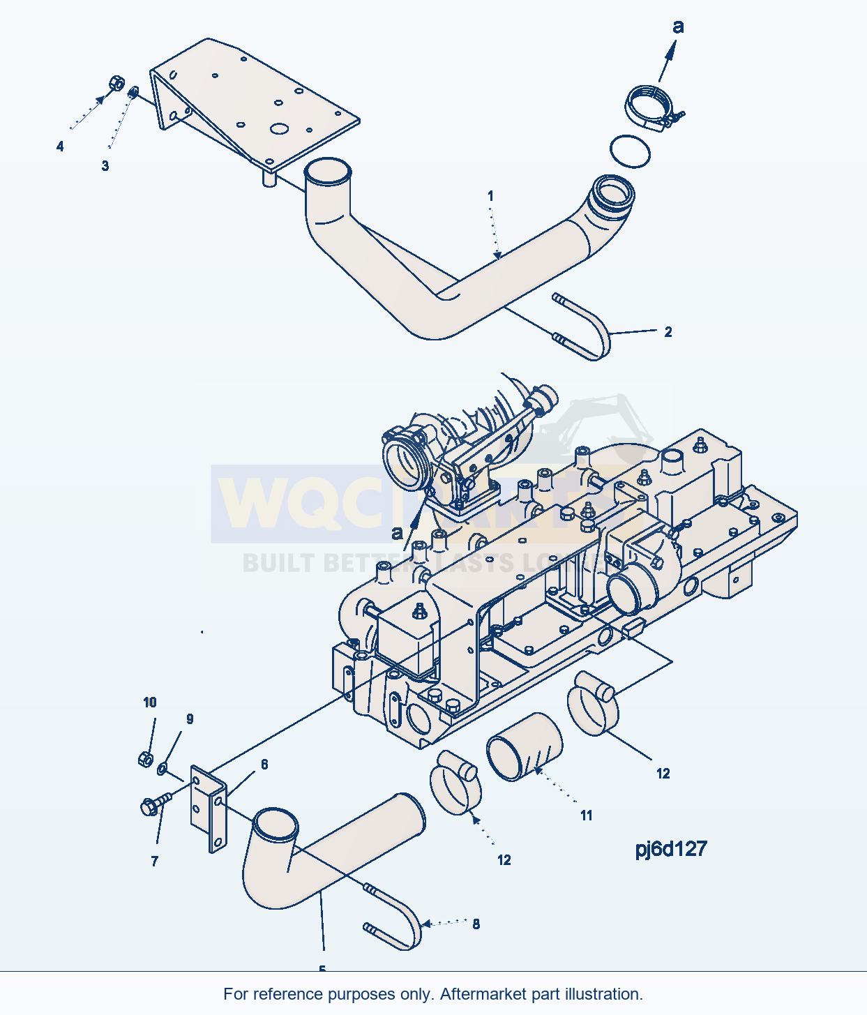 Komatsu WA380-5 Air Pipe(#26800007-) Serial H50051 - UP parts diagram