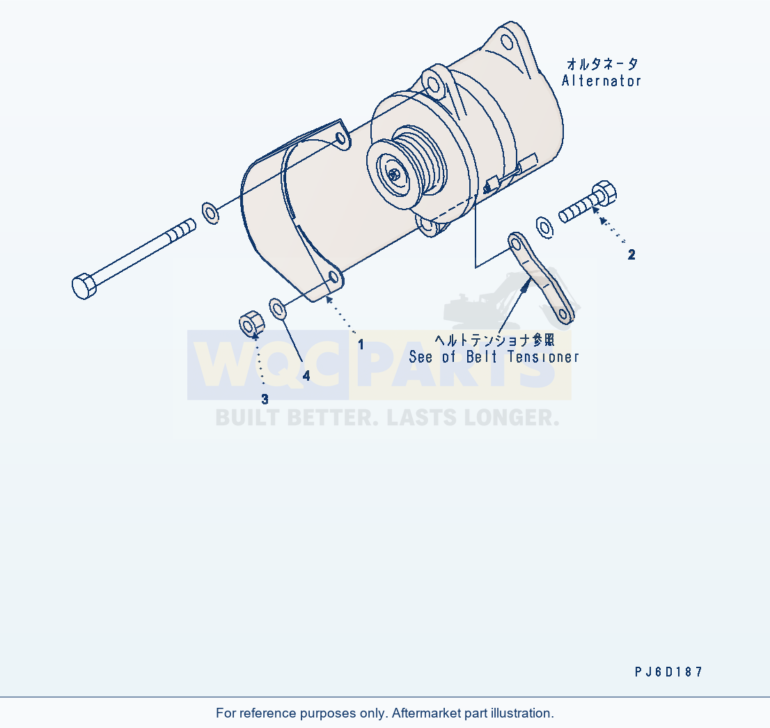 Komatsu WA380-5 Alternator Cover(#26800007-) Serial H50051 - UP parts diagram