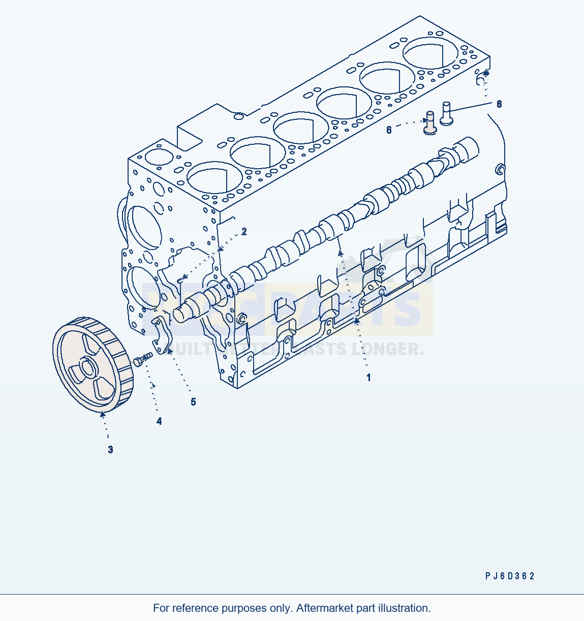 Komatsu WA380-5 Camshaft Serial H50051 - UP parts diagram