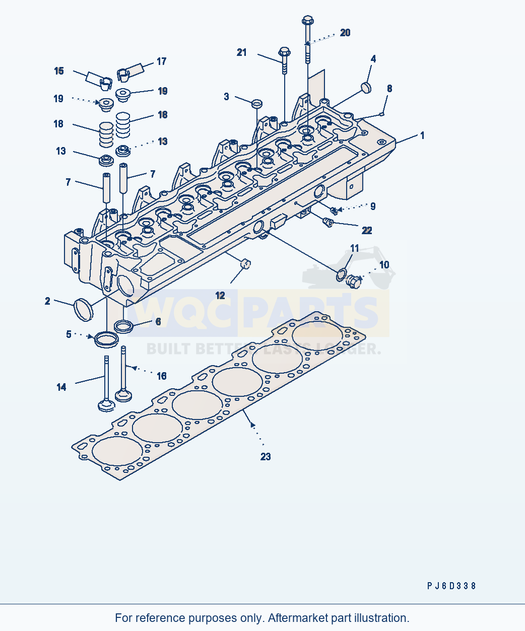 Komatsu WA380-5 Cylinder Head Serial H50051 - UP parts diagram