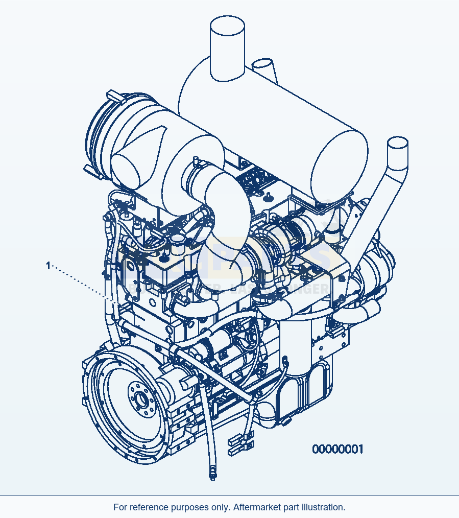 Komatsu WA380-5 Engine Cplt. parts diagram