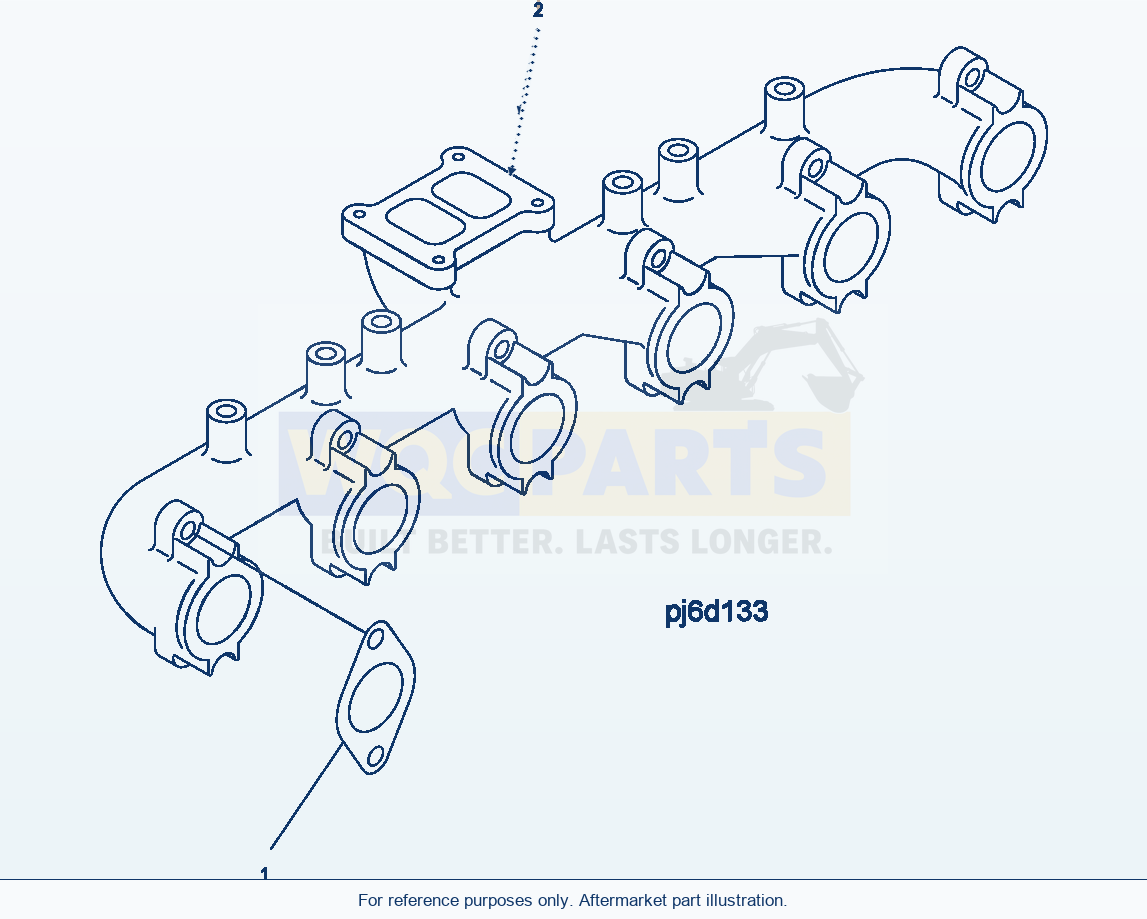 Komatsu WA380-5 Exhaust Manifold(#26800007-) Serial H50051 - UP parts diagram