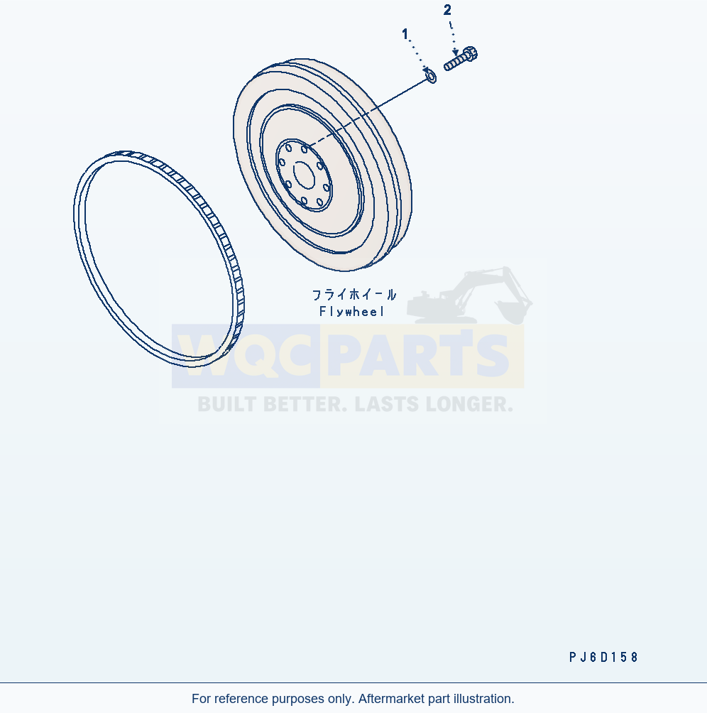 Komatsu WA380-5 Flywheel Mounting Serial H50051 - UP parts diagram