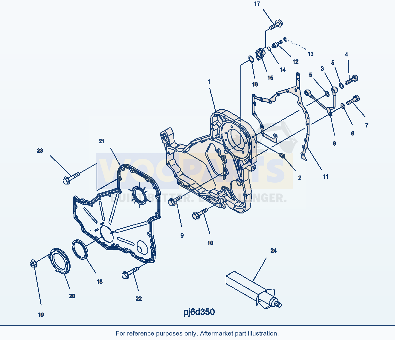 Komatsu WA380-5 Front Cover Serial H50051 - UP parts diagram