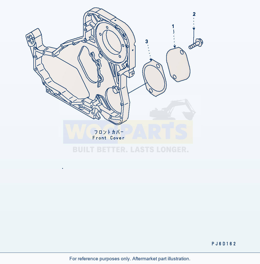 Komatsu WA380-5 Front Gear Train Cover Serial H50051 - UP parts diagram