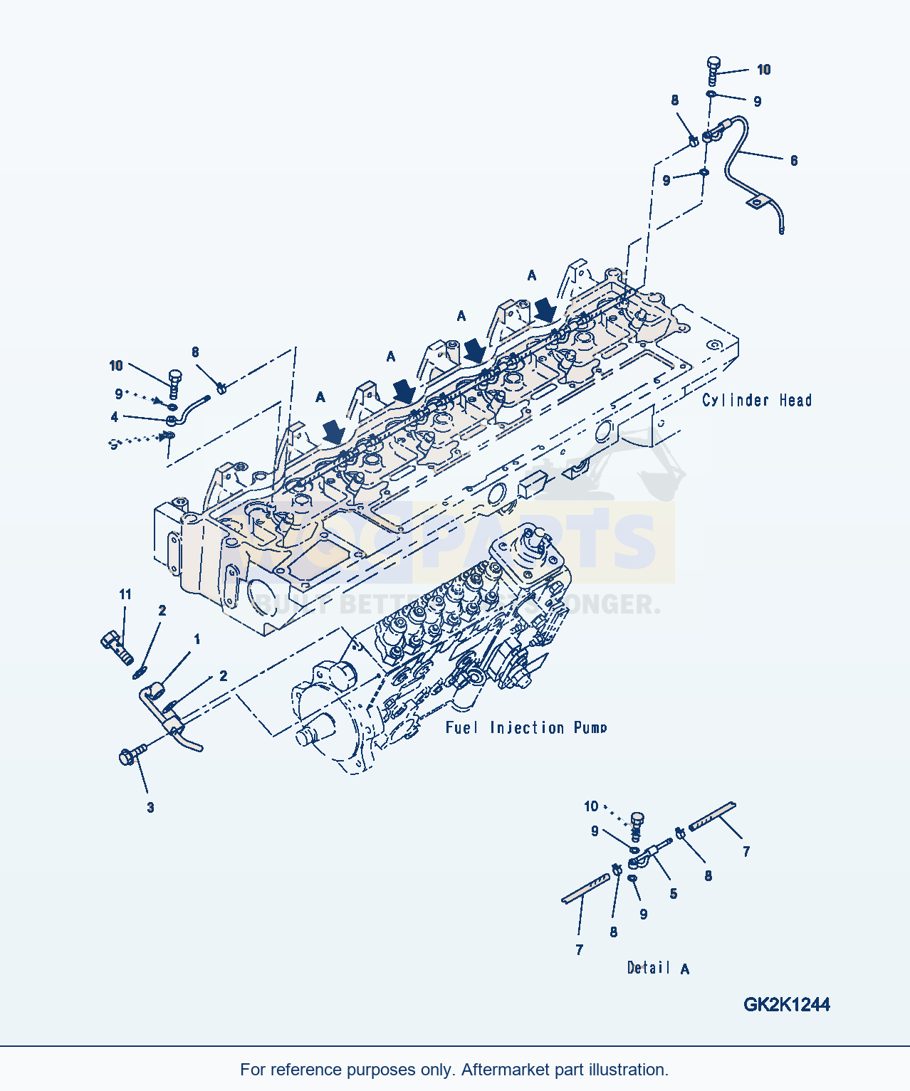 Komatsu WA380-5 Fuel Drain Tube (#26800007-) parts diagram