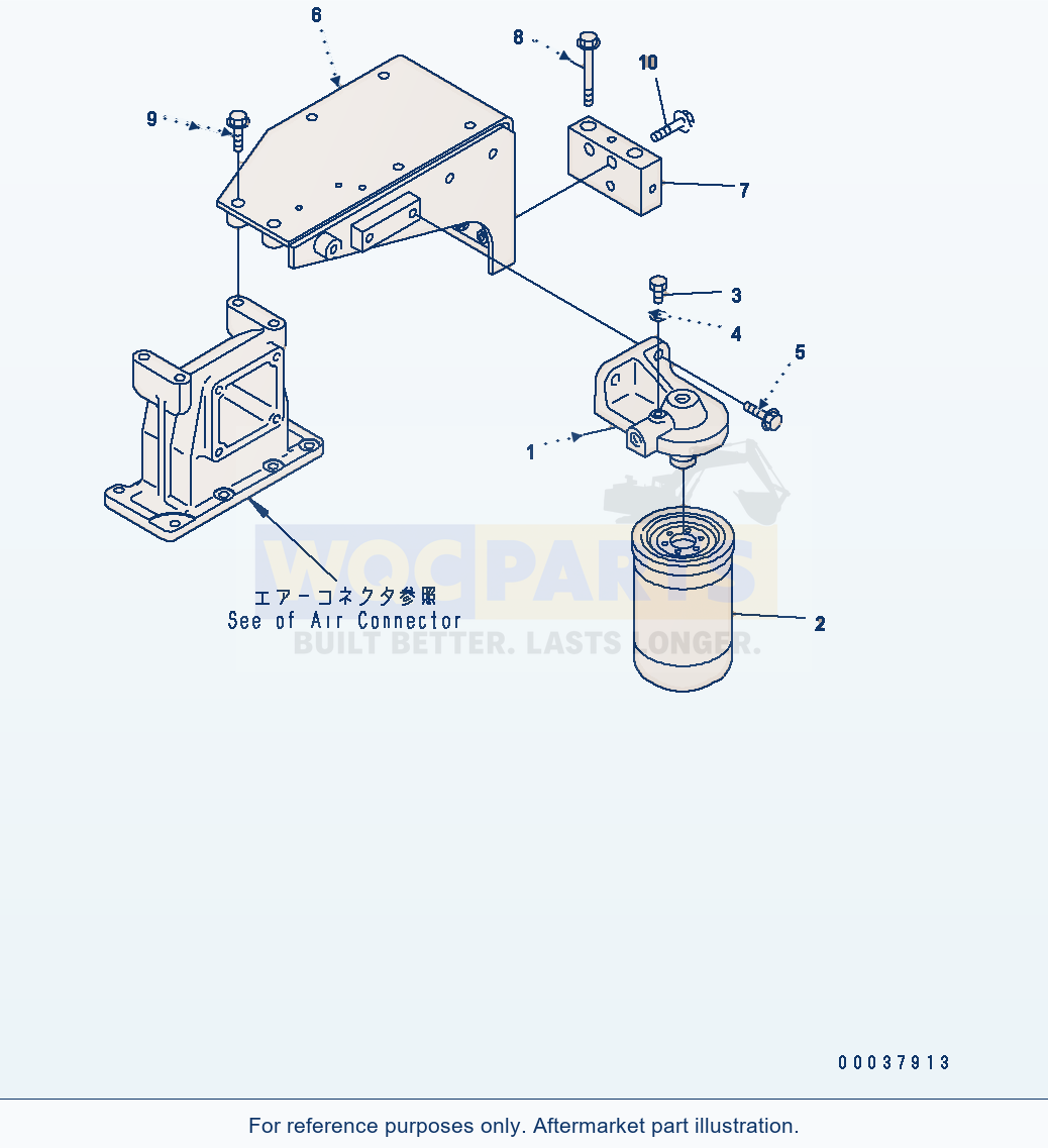 Komatsu WA380-5 Fuel Filter(#26804056-) Serial H50051 - UP parts diagram