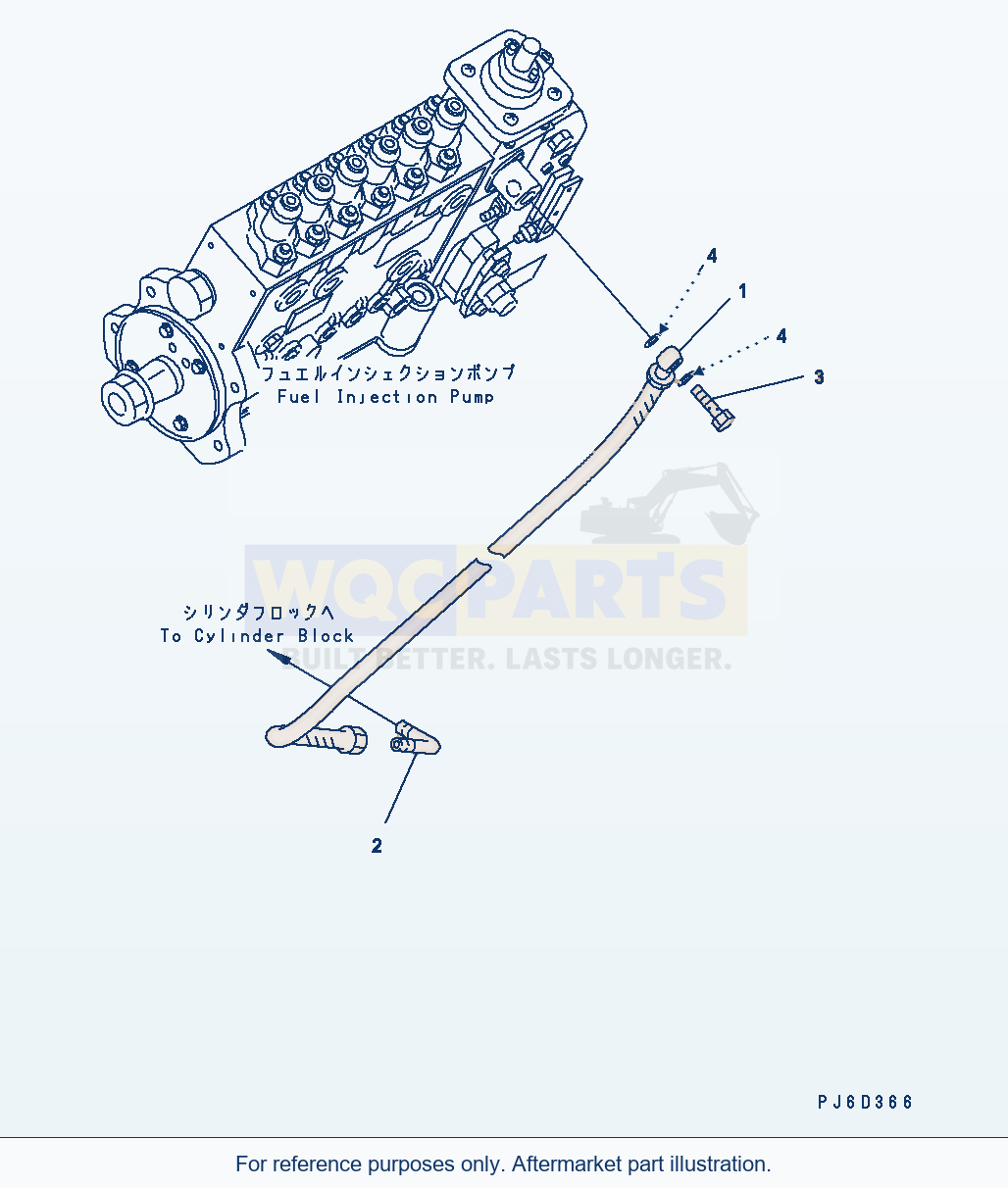 Komatsu WA380-5 Fuel Inlet Hose Serial H50051 - UP parts diagram