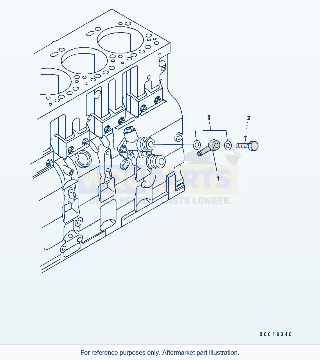 Komatsu WA380-5 Fuel Inlet Joint(#26801246-) Serial H50051 - UP parts diagram