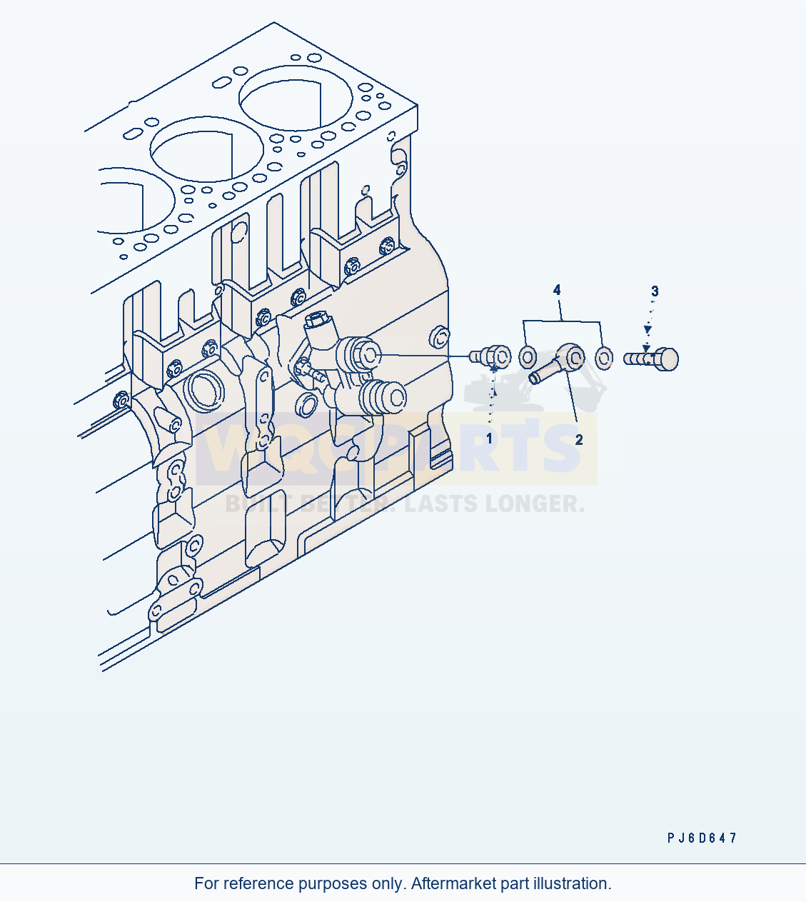 Komatsu WA380-5 Fuel Inlet Joint Serial H50051 - UP parts diagram