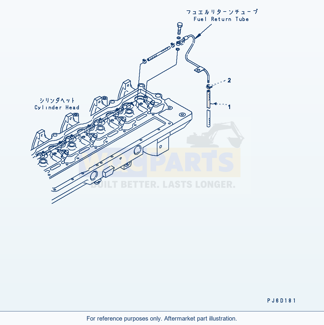 Komatsu WA380-5 Fuel Return Tube(#26800007-) Serial H50051 - UP parts diagram