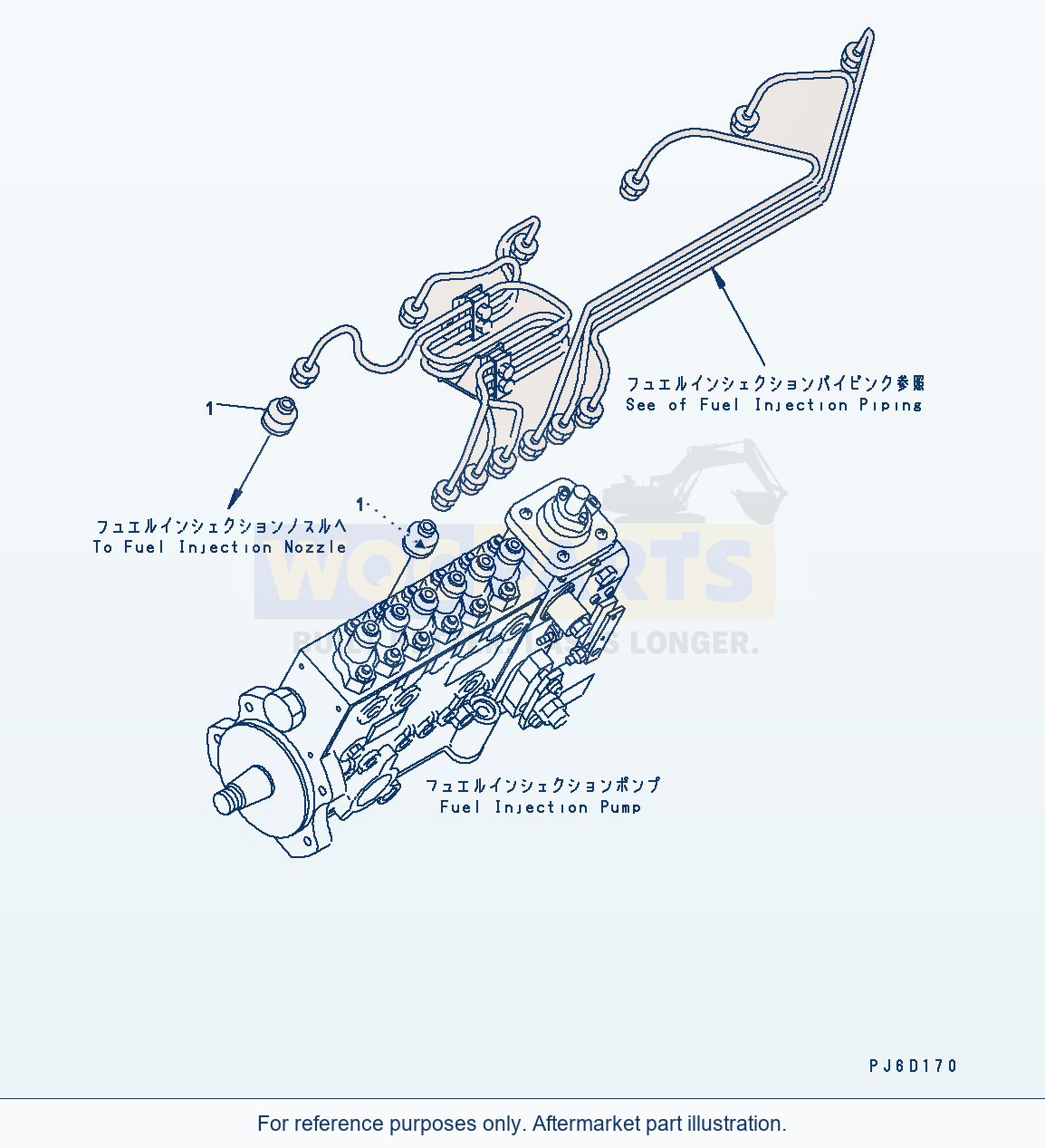 Komatsu WA380-5 Injection Tube Cover Serial H50051 - UP parts diagram