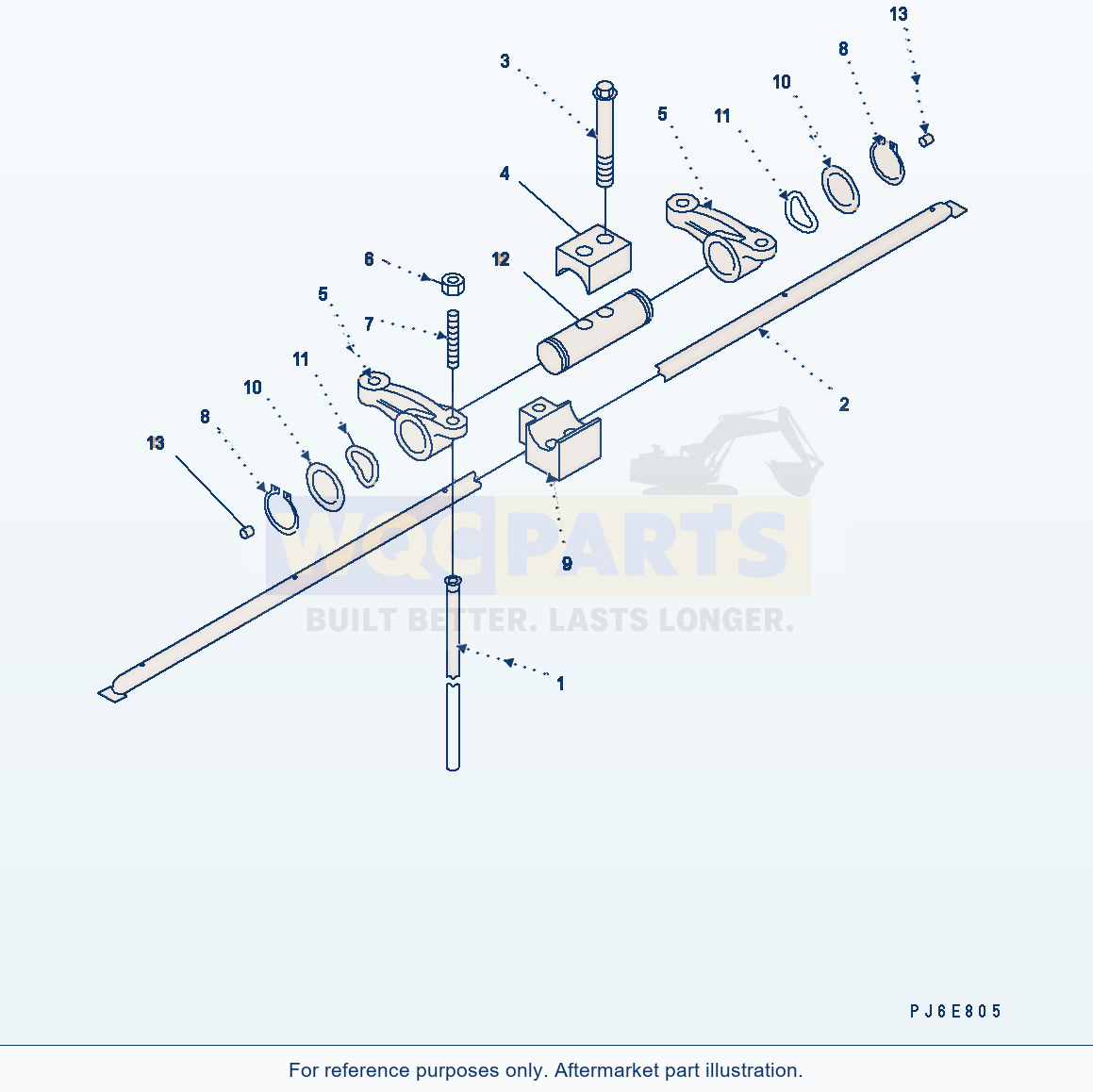 Komatsu WA380-5 Rocker Arm Serial H50051 - UP parts diagram