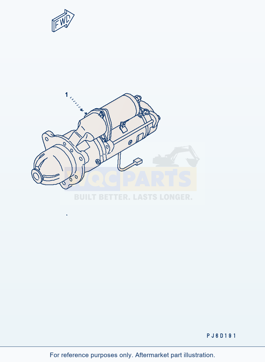 Komatsu WA380-5 Starter Motor (7.5Kw) Serial H50051 - UP parts diagram