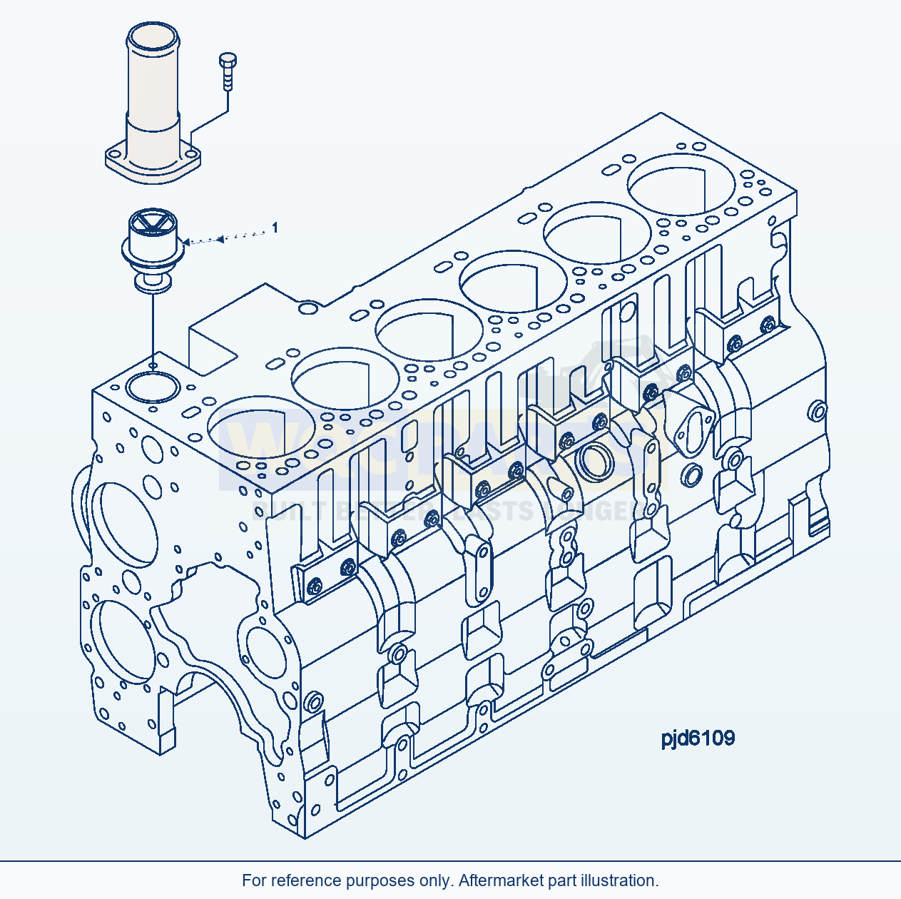 Komatsu WA380-5 Thermostat Serial H50051 - UP parts diagram