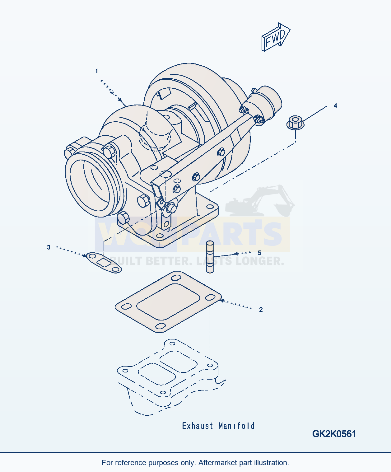 Komatsu WA380-5 Turbocharger(#26800007-) Serial H50051 - UP parts diagram