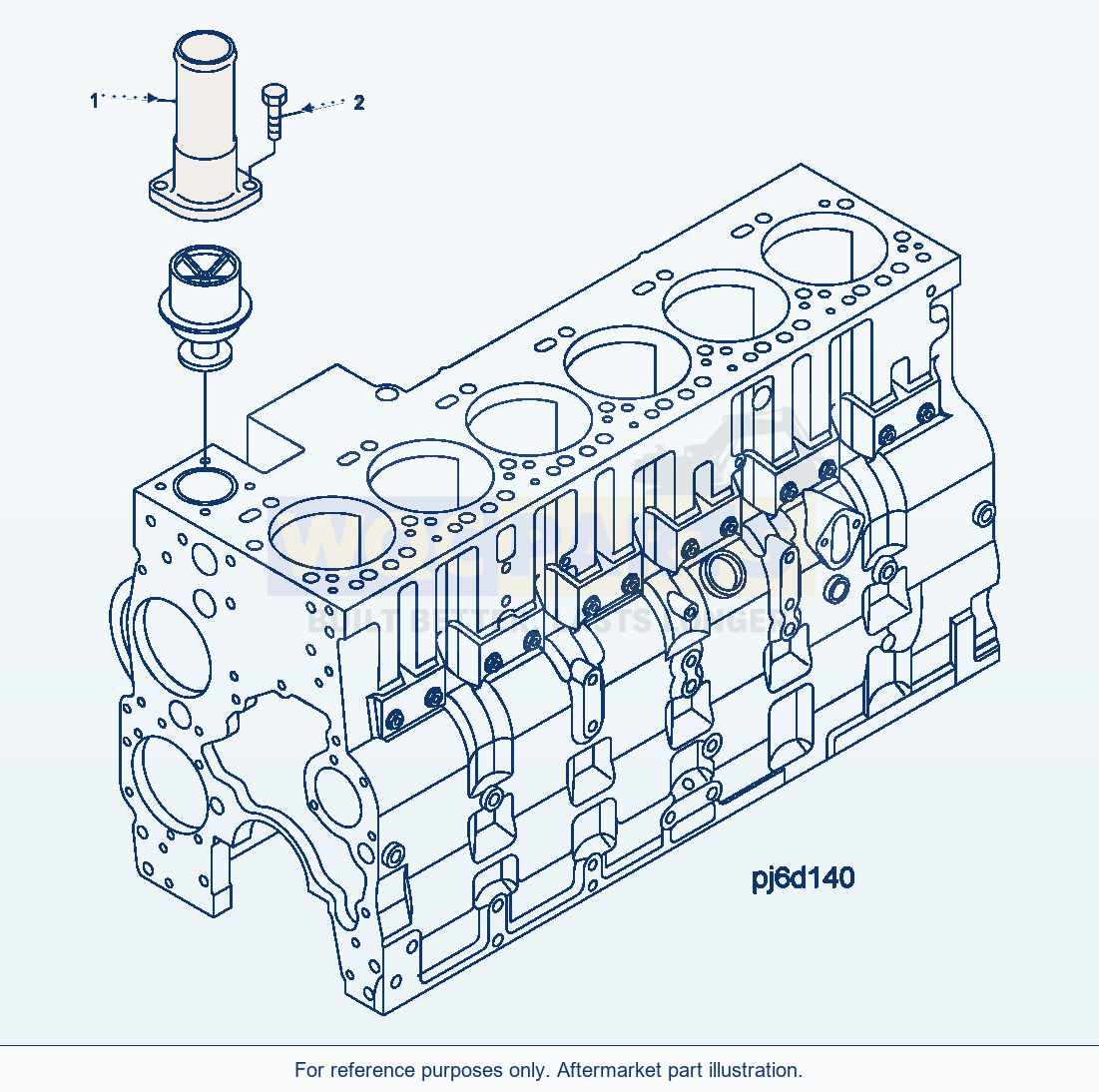 Komatsu WA380-5 Water Outlet Connection Serial H50051 - UP parts diagram