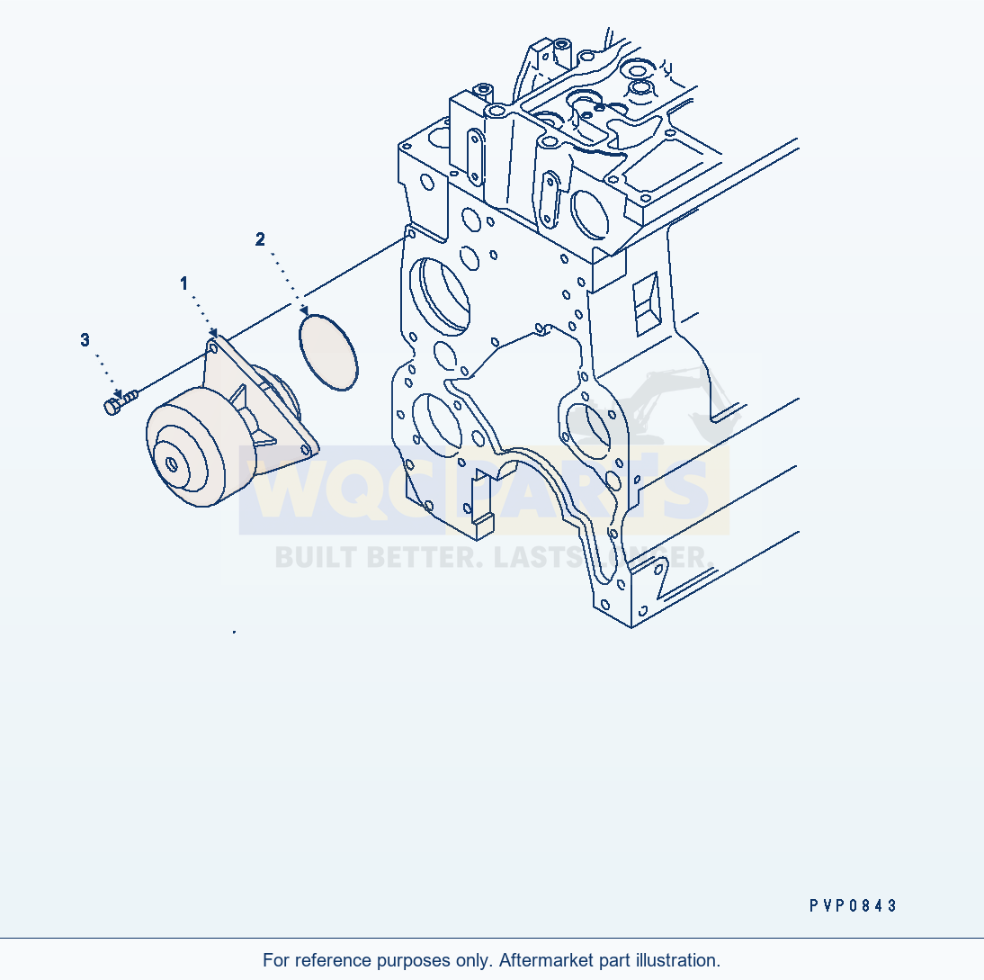 Komatsu WA380-5 Water Pump Serial H50051 - UP parts diagram