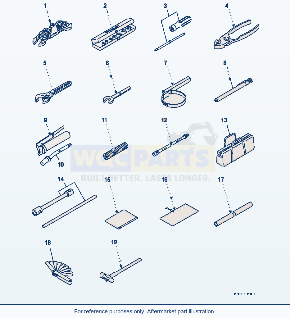 Komatsu WA380-5 Tool (Except Japan) parts diagram