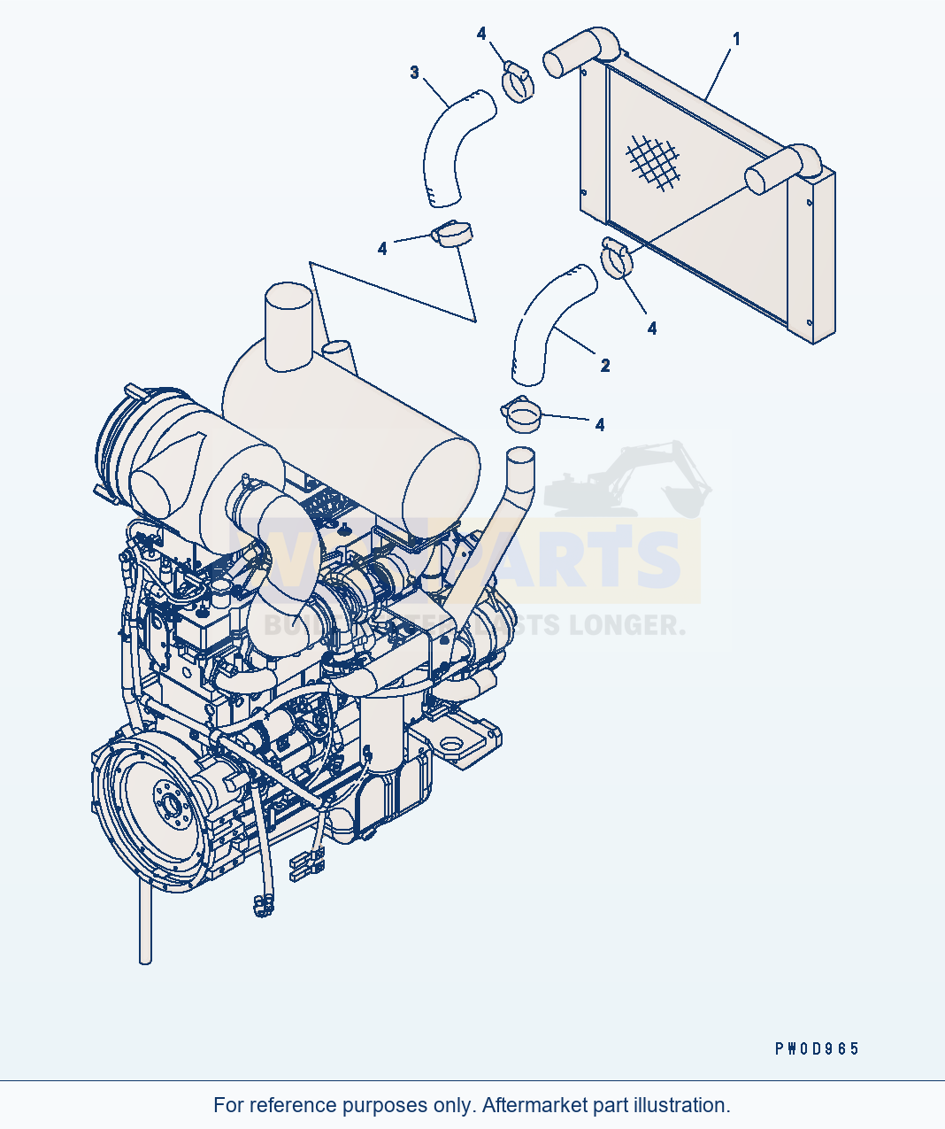 Komatsu WA380-5 Engine Transfer Serial H50051 - UP parts diagram