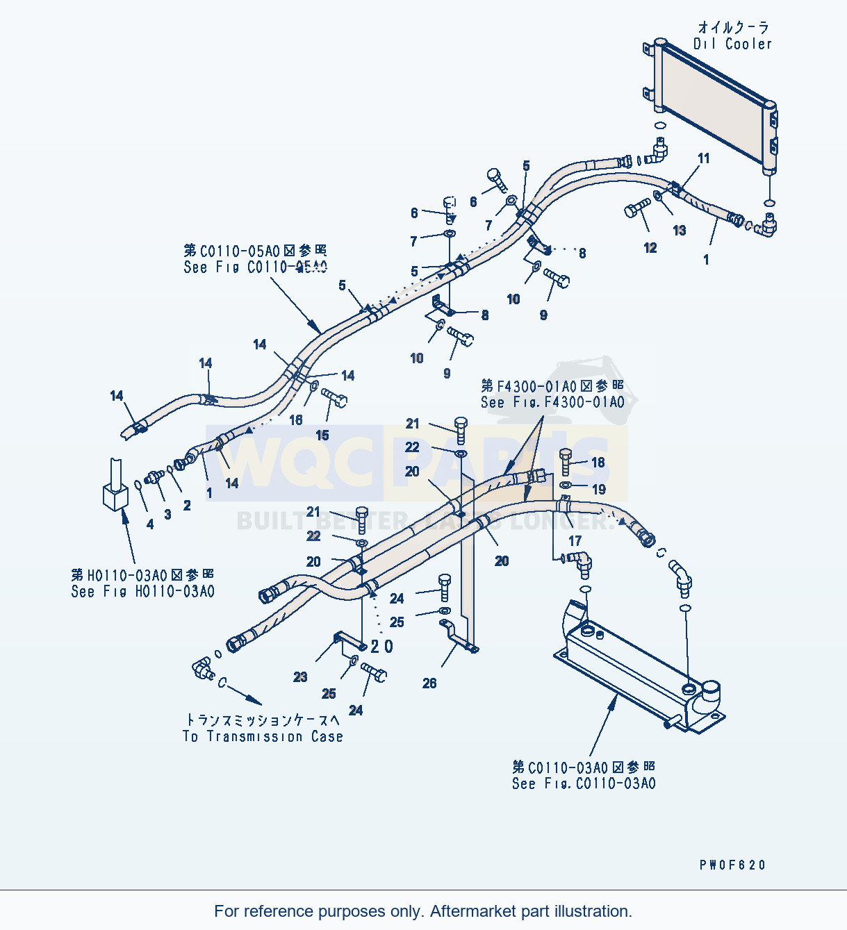 Komatsu WA380-5 Cooling Line Serial H50051 - UP parts diagram
