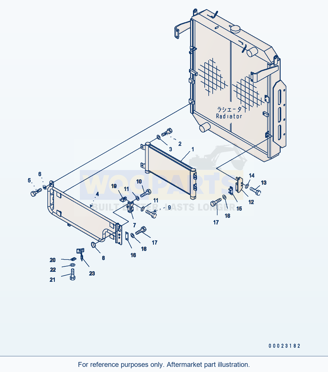 Komatsu WA380-5 Radiator (Hydraulic Cooler) Serial H50051 - UP parts diagram
